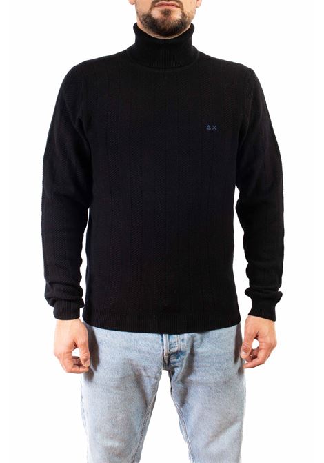 Maglione collo alto nero SUN 68 | RK41118TURTLE KNIT-11